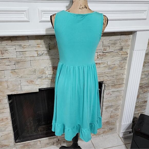 Torrid teal lace trimmed knit ruffled midi dress size 00 size 10 medium‎ - Picture 5 of 10
